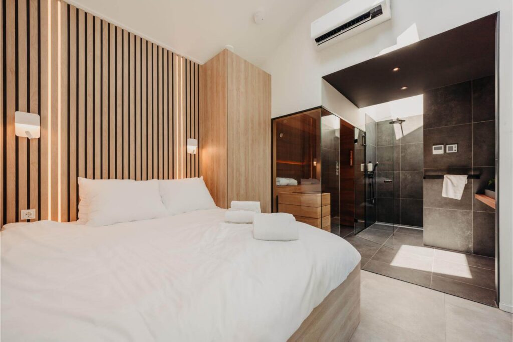 slaapkamer natuurhuisje marber